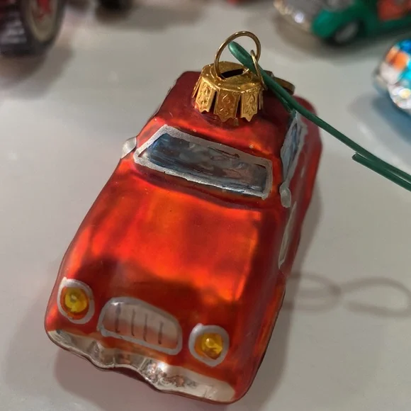 Department 56 blown glass Christmas 6 🚘 car 🚗 German vintage tree 🌲 ornaments - Picture 2 of 16